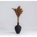 Seramik Vazo Ve 15 Adet Pampas Siyah/Natural
